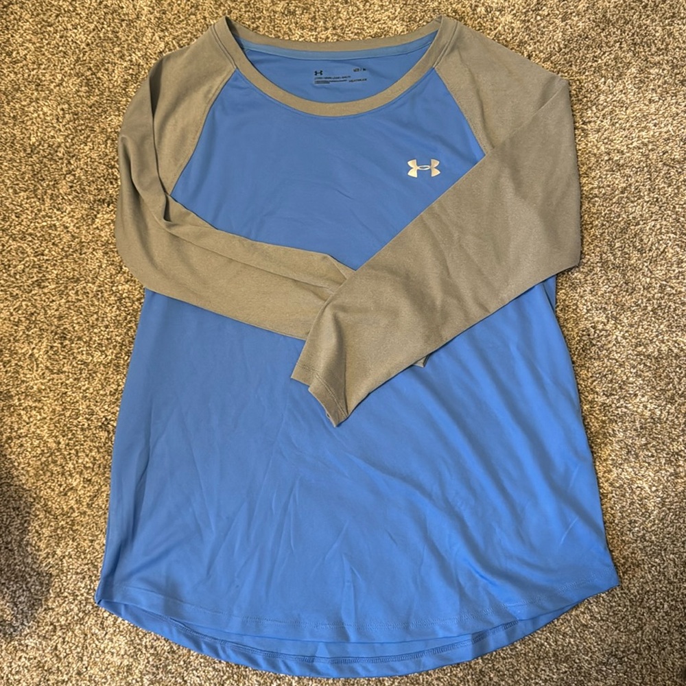 Under Armour heat gear colorblock 3/4 sleeve baseball tee